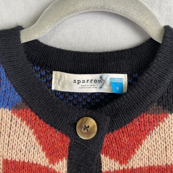Sparrow Anthropologie Lonestar Lambswool Geometric Longline Cardigan Sweater S - Picture 6 of 12